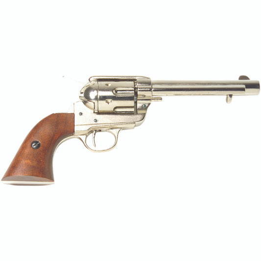 Old West Frontier Replica Nickel Revolver Non-Firing Gun