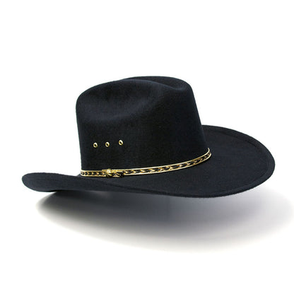 Black Faux Felt Western Cattleman Hat