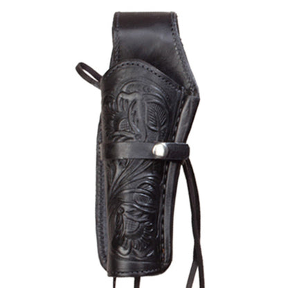 Black .38 Caliber Tooled Leather Holster