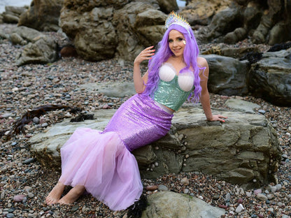 Lavender Fish Tail Skirt & Mint Top for Adults - Perfect for Cosplay & Halloween