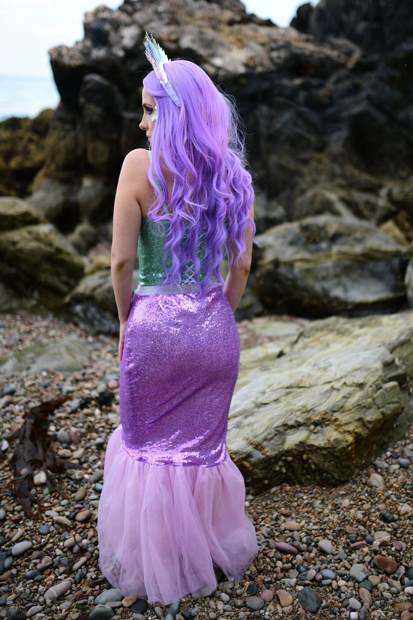 Lavender Fish Tail Skirt & Mint Top for Adults - Perfect for Cosplay & Halloween