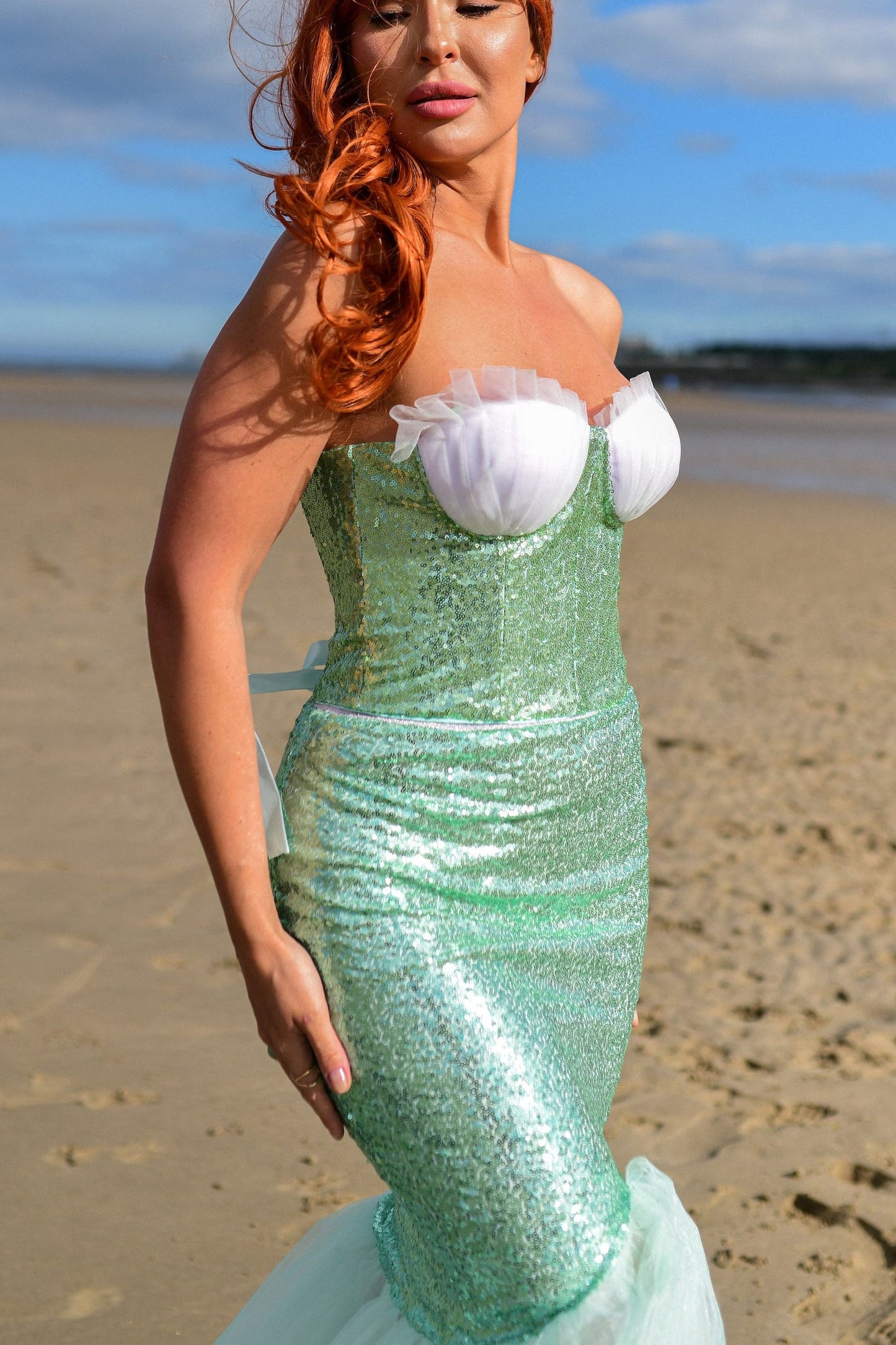 Adult Mermaid Costume - Sequin Corset & Tulle Skirt