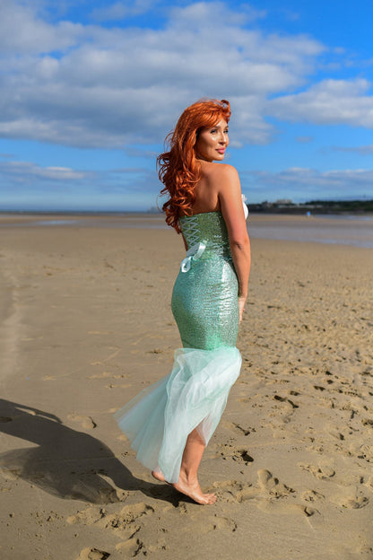 Adult Mermaid Costume - Sequin Corset & Tulle Skirt