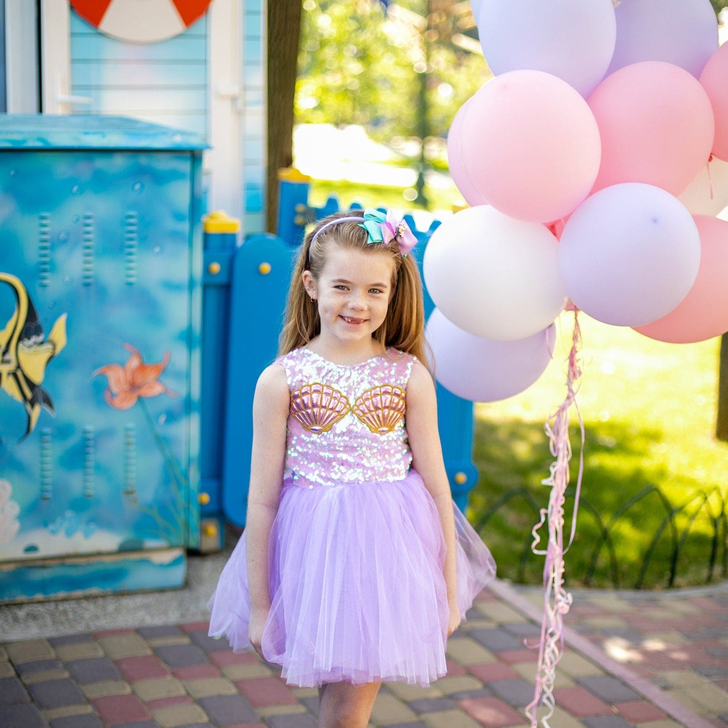 Mermaid Birthday Girl Dress, Sea Princess Tutu Outfit