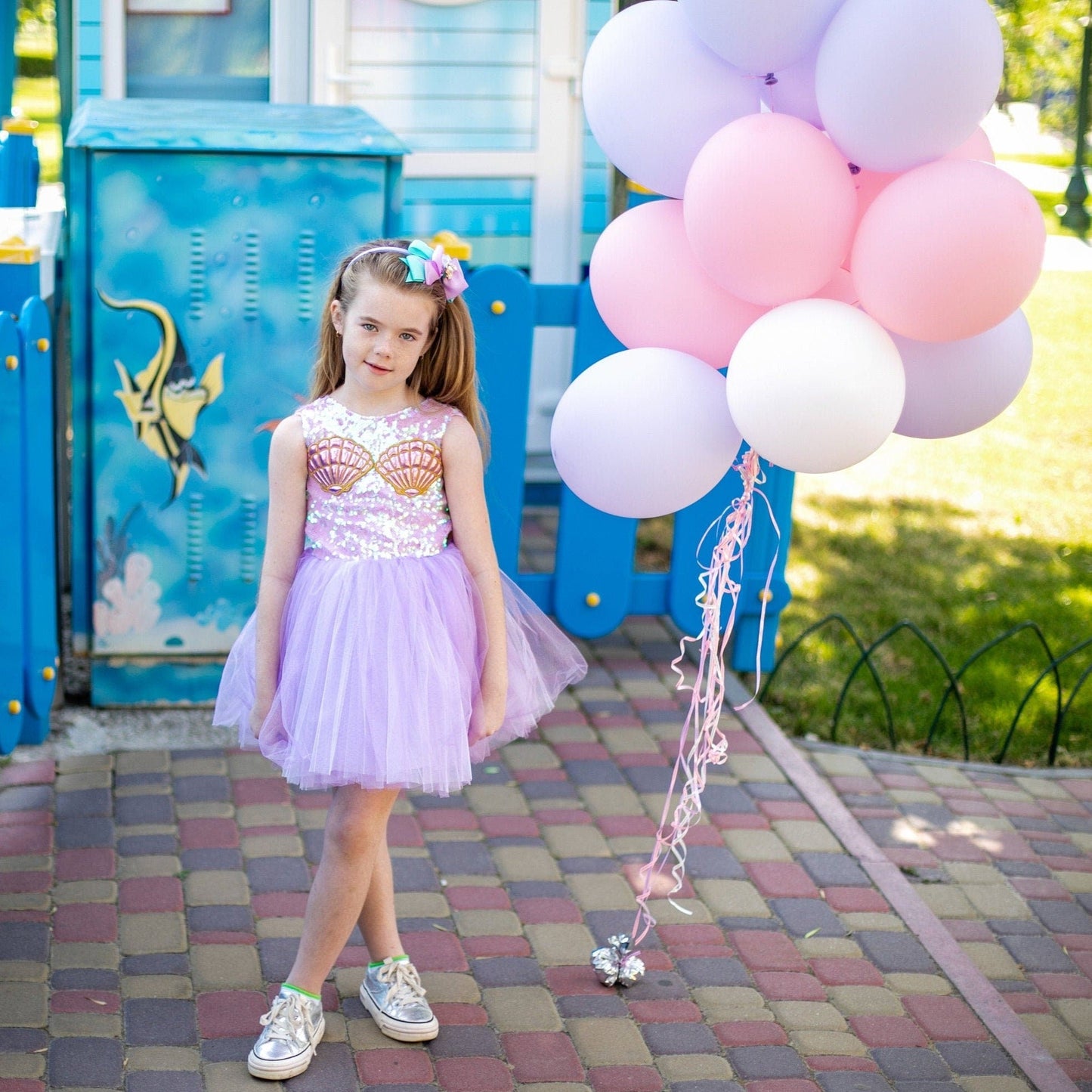 Mermaid Birthday Girl Dress, Sea Princess Tutu Outfit