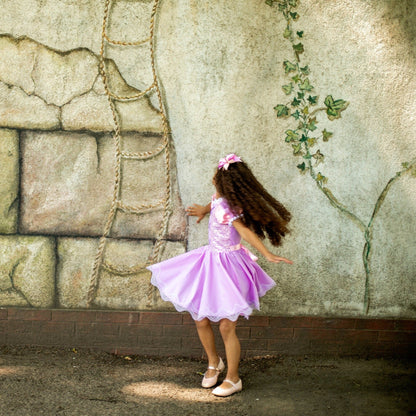 Princess Rapunzel Pink Costume, Fairytale Birthday Girl Dress