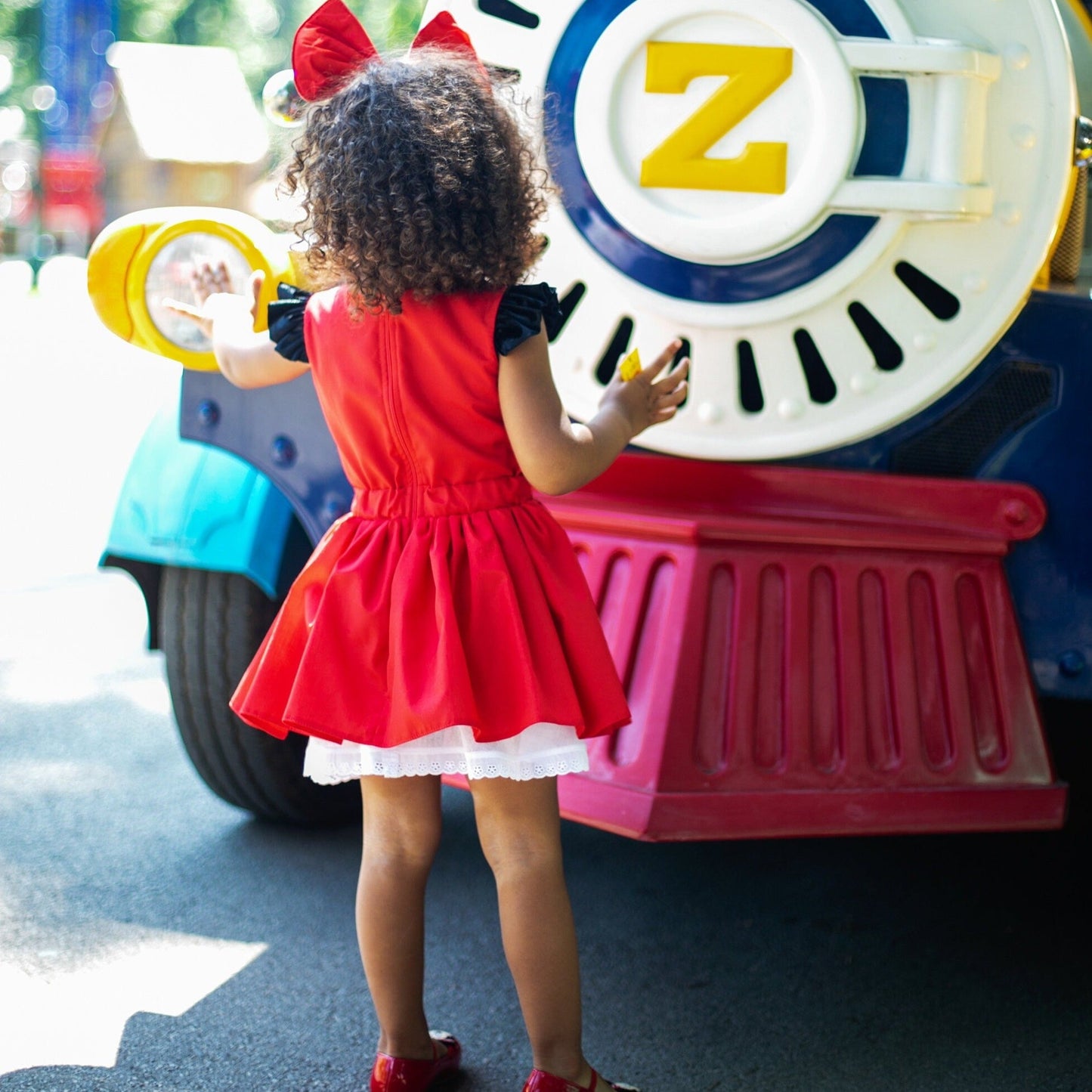 Red Birthday Girl Dress, Fairytale Princess Christmas Party Dress