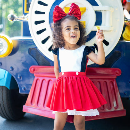 Red Birthday Girl Dress, Fairytale Princess Christmas Party Dress