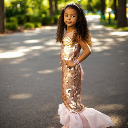 Mermaid Tail Sequins Dress, Girl Princess Birthday, Christmas Party Outfit