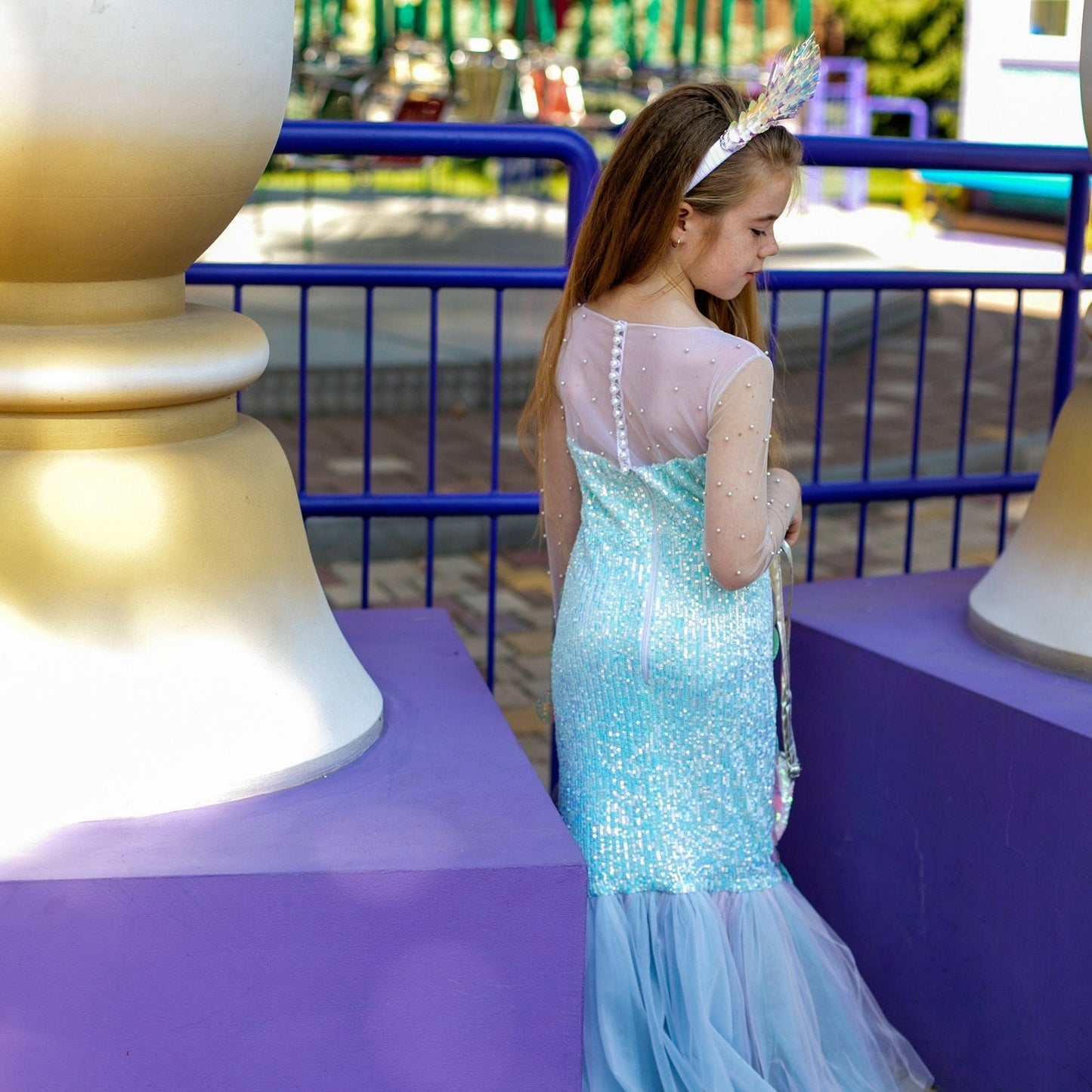 Mermaid Tail Birthday Dress, Sea Princess Party Dress