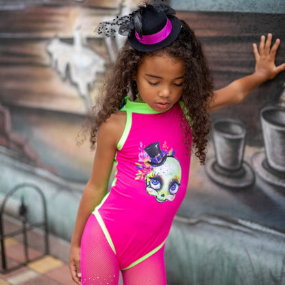 Pink Halloween Bodysuit Girls, Kids Pool Party Suit