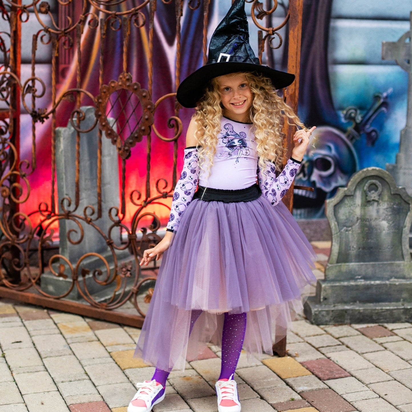 Halloween Witch Girl Costume, Gothic Party Tutu Outfit