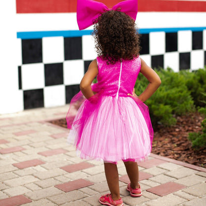 Pink Birthday Girl Tutu Dress With Glitter Sequin Wedding Dress