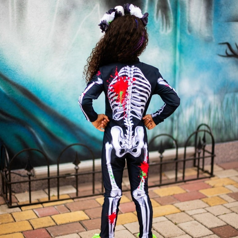 Skeleton Halloween Bodysuit for Girls - Day of the Dead