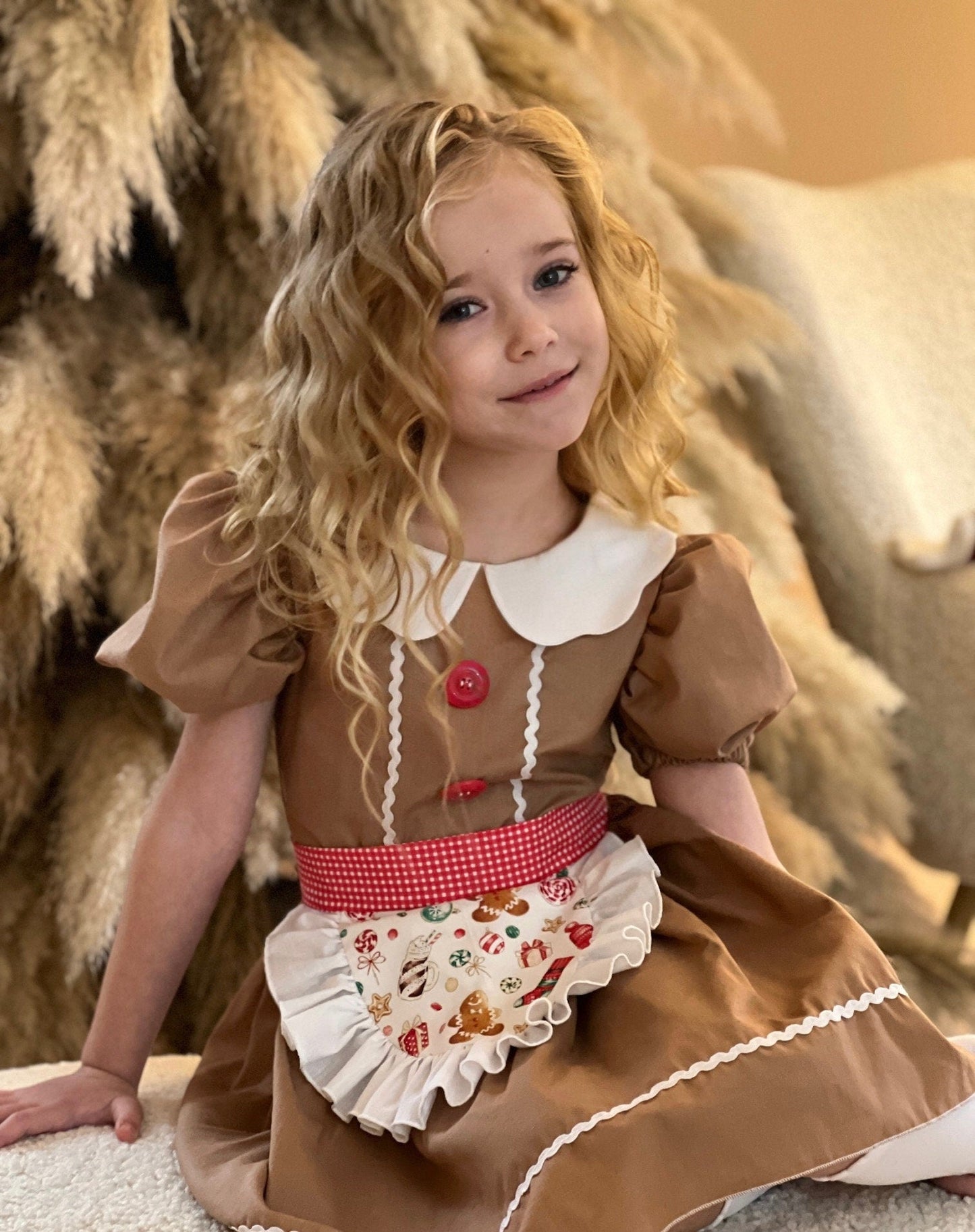 Girls Christmas Dress Gingerbread Costume Christmas outfit