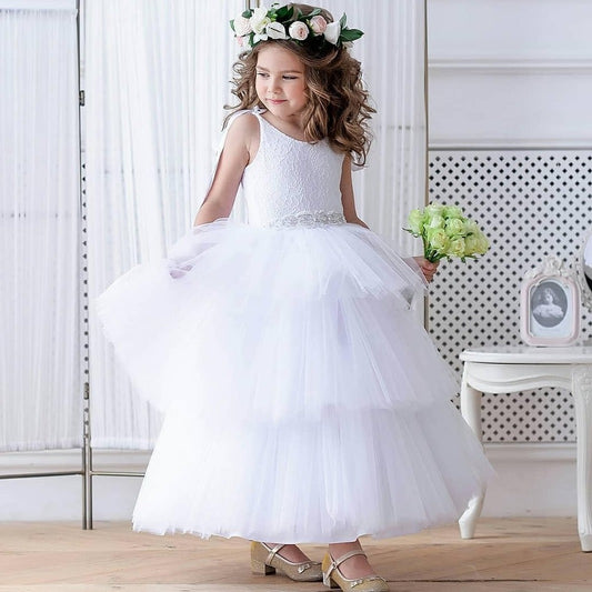 First Communion Dress Christening Gown Girl Wedding Flower Dress