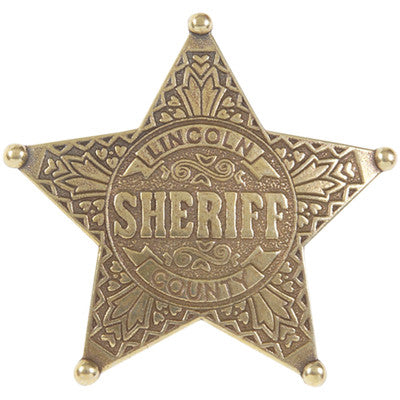 Old West Denix Lincoln County 5 Ball-Point Sheriff's Badge